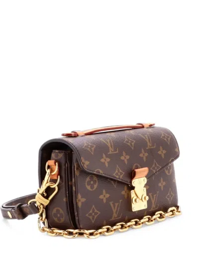 Pre-owned Louis Vuitton Pochette Metis Monogram Canvas East West Crossbody Bag In Brown