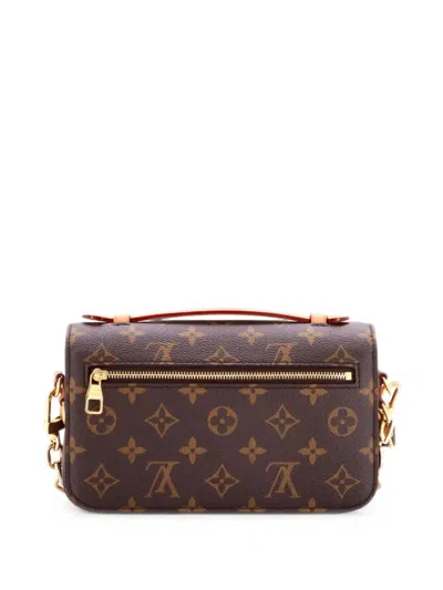 Pre-owned Louis Vuitton Pochette Metis Monogram Canvas East West Crossbody Bag In Brown