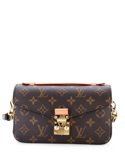 Pre-owned Louis Vuitton Pochette Metis Monogram Canvas East West Crossbody Bag In Brown