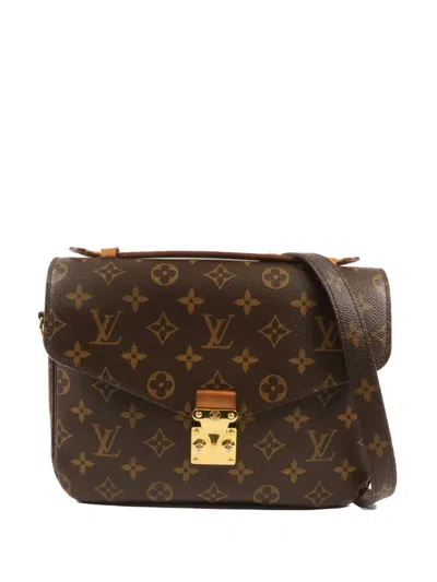 Pre-owned Louis Vuitton Pochette Metis Monogram Crossbody Bag In Brown