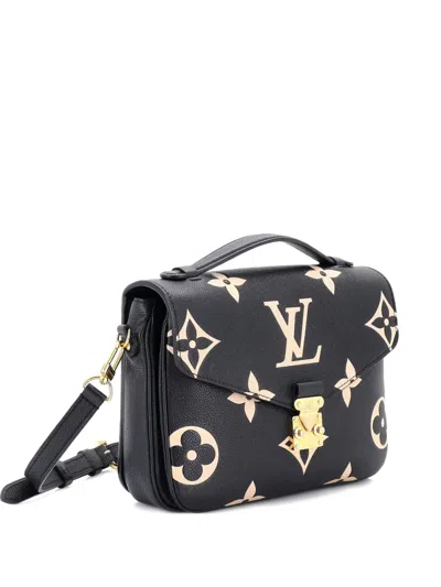 Pre-owned Louis Vuitton Pochette Metis Monogram Empreinte Giant Crossbody Bag In Black
