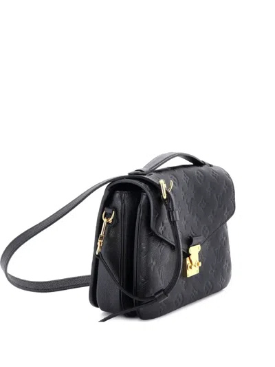 Pre-owned Louis Vuitton Pochette Metis Monogram Empreinte Leather Crossbody Bag In Black