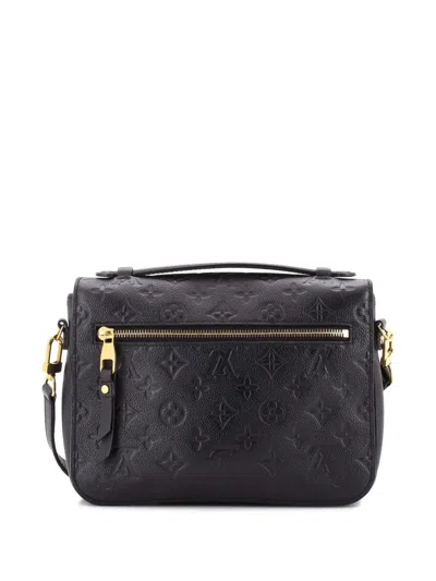 Pre-owned Louis Vuitton Pochette Metis Monogram Empreinte Leather Crossbody Bag In Black