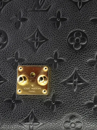 Pre-owned Louis Vuitton Pochette Metis Monogram Empreinte Leather Crossbody Bag In Black