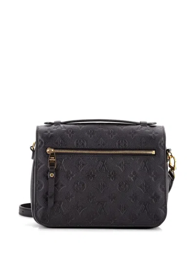 Pre-owned Louis Vuitton Pochette Metis Monogram Empreinte Leather Crossbody Bag In Black