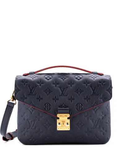 Pre-owned Louis Vuitton Pochette Metis Monogram Empreinte Leather Crossbody Bag In Blue