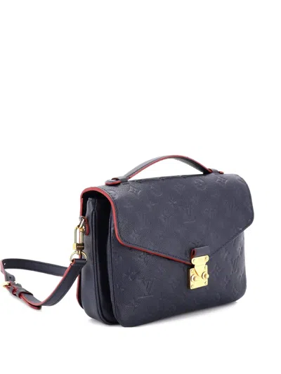 Pre-owned Louis Vuitton Pochette Metis Monogram Empreinte Leather Crossbody Bag In Blue