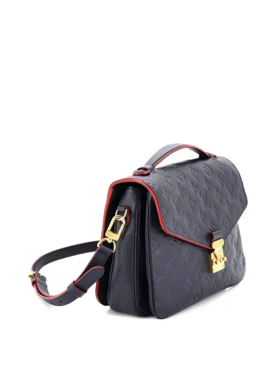 Pre-owned Louis Vuitton Pochette Metis Monogram Empreinte Leather Crossbody Bag In Blue