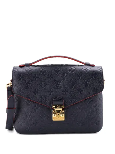 Pre-owned Louis Vuitton Pochette Metis Monogram Empreinte Leather Crossbody Bag In Blue