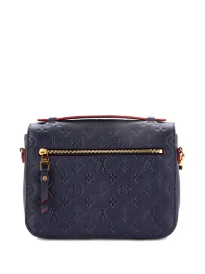 Pre-owned Louis Vuitton Pochette Metis Monogram Empreinte Leather Crossbody Bag In Blue