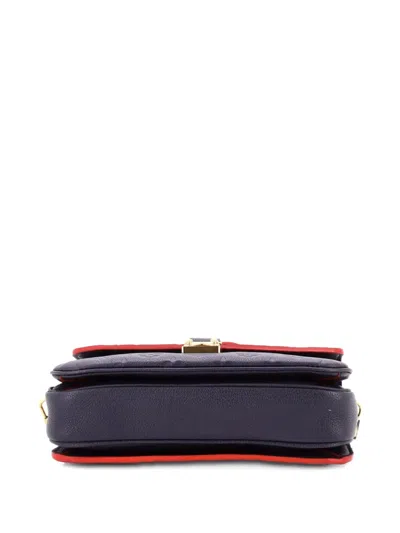 Pre-owned Louis Vuitton Pochette Metis Monogram Empreinte Leather Crossbody Bag In Blue