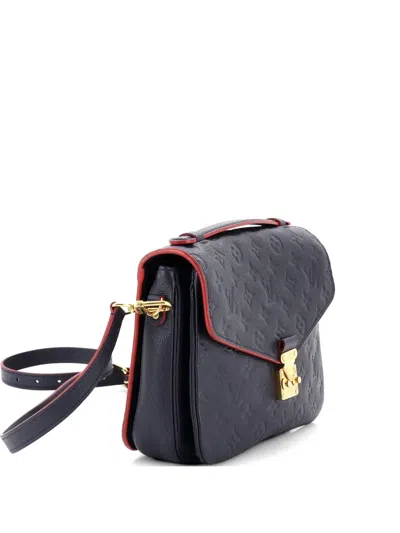 Pre-owned Louis Vuitton Pochette Metis Monogram Empreinte Leather Crossbody Bag In Blue