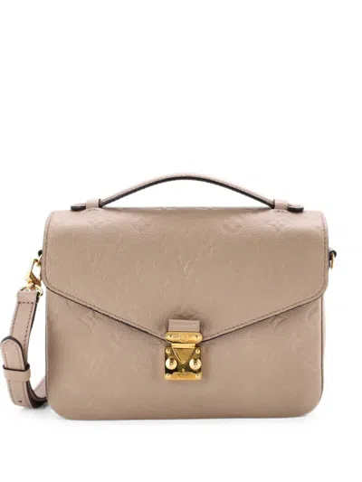 Pre-owned Louis Vuitton Pochette Metis Monogram Empreinte Leather Crossbody Bag In Neutral
