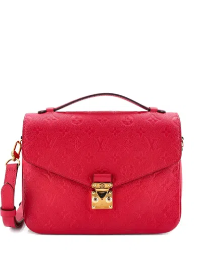 Pre-owned Louis Vuitton Pochette Metis Monogram Empreinte Leather Crossbody Bag In Pink