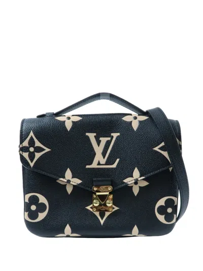 Pre-owned Louis Vuitton Pochette Métis Monogram Empreinte Tote Bag In Black