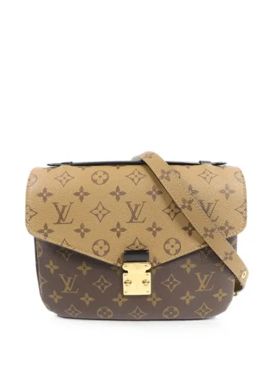 Pre-owned Louis Vuitton Pochette Metis Monogram Reverse Crossbody Bag In Brown