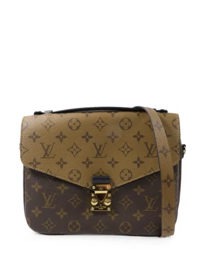 Pre-owned Louis Vuitton Pochette Metis Monogram Reverse Shoulder Bag In Brown