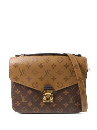 Pre-owned Louis Vuitton Pochette Metis Monogram Reverse Shoulder Bag In Neutral