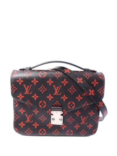 Pre-owned Louis Vuitton Pochette Metis Monogram Tote Bag In Black