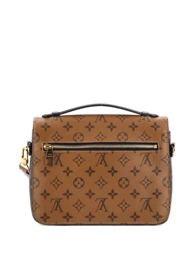Pre-owned Louis Vuitton Pochette Metis Reverse Monogram Canvas Crossbody Bag In Brown