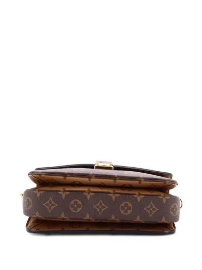 Pre-owned Louis Vuitton Pochette Metis Reverse Monogram Canvas Crossbody Bag In Brown
