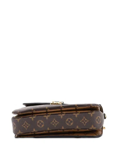 Pre-owned Louis Vuitton Pochette Metis Reverse Monogram Canvas Crossbody Bag In Brown