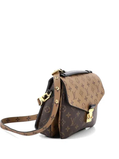 Pre-owned Louis Vuitton Pochette Metis Reverse Monogram Canvas Crossbody Bag In Brown