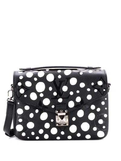 Pre-owned Louis Vuitton Pochette Metis Yayoi Kusama Infinity Dots Monogram Empreinte Giant Crossbody Bag In Black