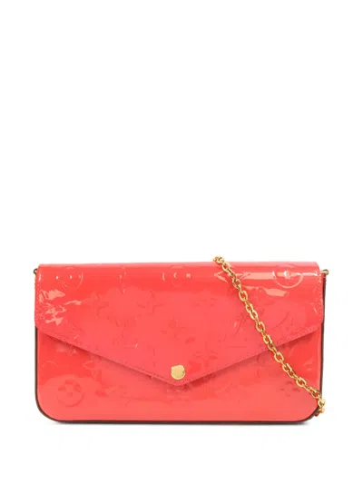 Pre-owned Louis Vuitton Pochette Monogram Vernis Crossbody Bag In Pink
