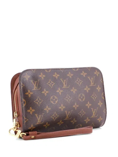 Pre-owned Louis Vuitton Pochette Orsay Monogram Canvas Clutch Bag In Brown