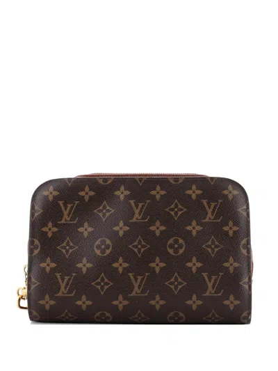 Pre-owned Louis Vuitton Pochette Orsay Monogram Canvas Clutch Bag In Brown
