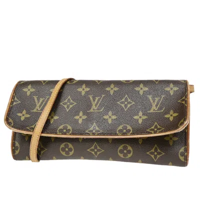 Pre-owned Louis Vuitton Pochette Twin Brown Canvas Clutch Bag ()