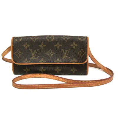 Pre-owned Louis Vuitton Pochette Twin Brown Canvas Shoulder Bag ()