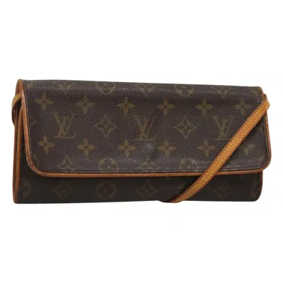 Pre-owned Louis Vuitton Pochette Twin Gm Brown Canvas Clutch Bag ()
