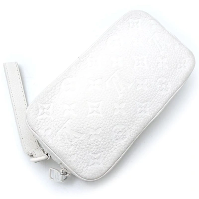 Pre-owned Louis Vuitton Pochette Volga Leather Clutch Bag () In White