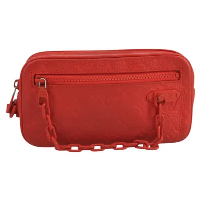 Pre-owned Louis Vuitton Pochette Volga Red Leather Clutch Bag ()