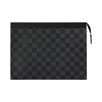 Pre-owned Louis Vuitton Pochette Voyage Mm 'black Damier Graphite Canvas' | Men's Size Onesize