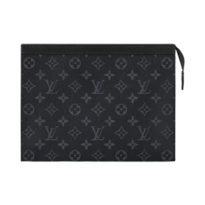 Pre-owned Louis Vuitton Pochette Voyage Mm 'black Monogram Eclipse Canvas' | Men's Size Onesize