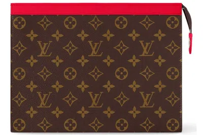 Pre-owned Louis Vuitton Pochette Voyage Mm Colormania Red