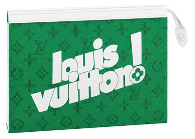Pre-owned Louis Vuitton Pochette Voyage Mm In Green Vintage