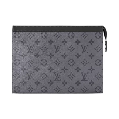 Pre-owned Louis Vuitton Pochette Voyage Mm 'monogram Eclipse Reverse Canvas' | Grey | Men's Size Onesize In Gray