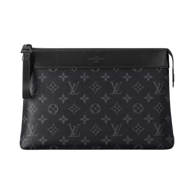 Pre-owned Louis Vuitton Pochette Voyage Souple 'black Monogram Eclipse Canvas' | Men's Size Onesize