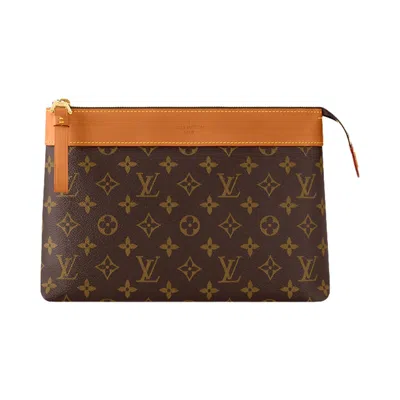 Pre-owned Louis Vuitton Pochette Voyage Souple 'brown Monogram Canvas' | Men's Size Onesize