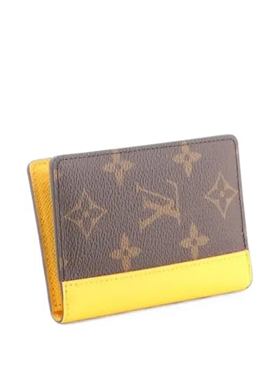 Pre-owned Louis Vuitton Pocket Organizer Macassar Monogram Canvas Small Wallets In Yellow
