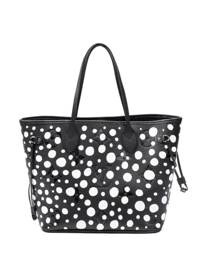 Pre-owned Louis Vuitton Polka-dot Double-handle Tote Bag In Black