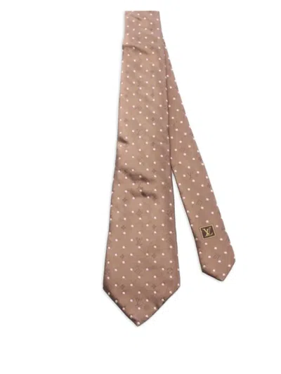 Pre-owned Louis Vuitton Polka-dot Silk Tie In Neutral