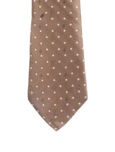 Pre-owned Louis Vuitton Polka Dot Silk Tie In Neutral