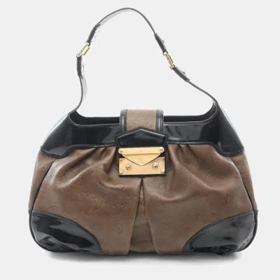 Pre-owned Louis Vuitton Polly Brown/black Monogram Cuir Embossé Hobo Bag
