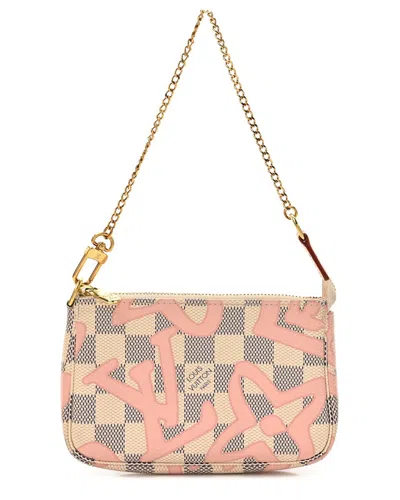 Pre-owned Louis Vuitton Pomme D'amour Damier Azur Coated Canvas Mini Pochette Mini Pomme  D'amour (authentic P