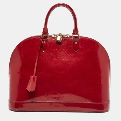 Pre-owned Louis Vuitton Pomme D'amour Monogram Vernis Alma Gm Bag